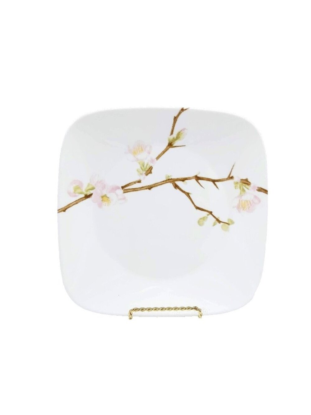 Corelle Cherry Blossom Dinner Plates 10.25 in Square Set of 4 Discontinued 2017